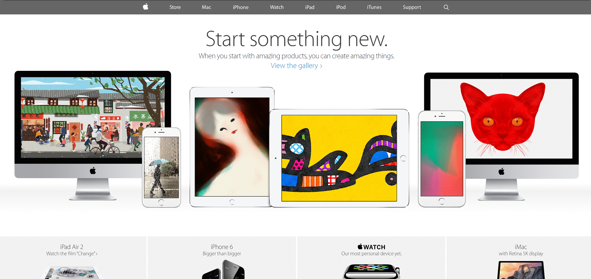 Website Design for apple.com in 2015