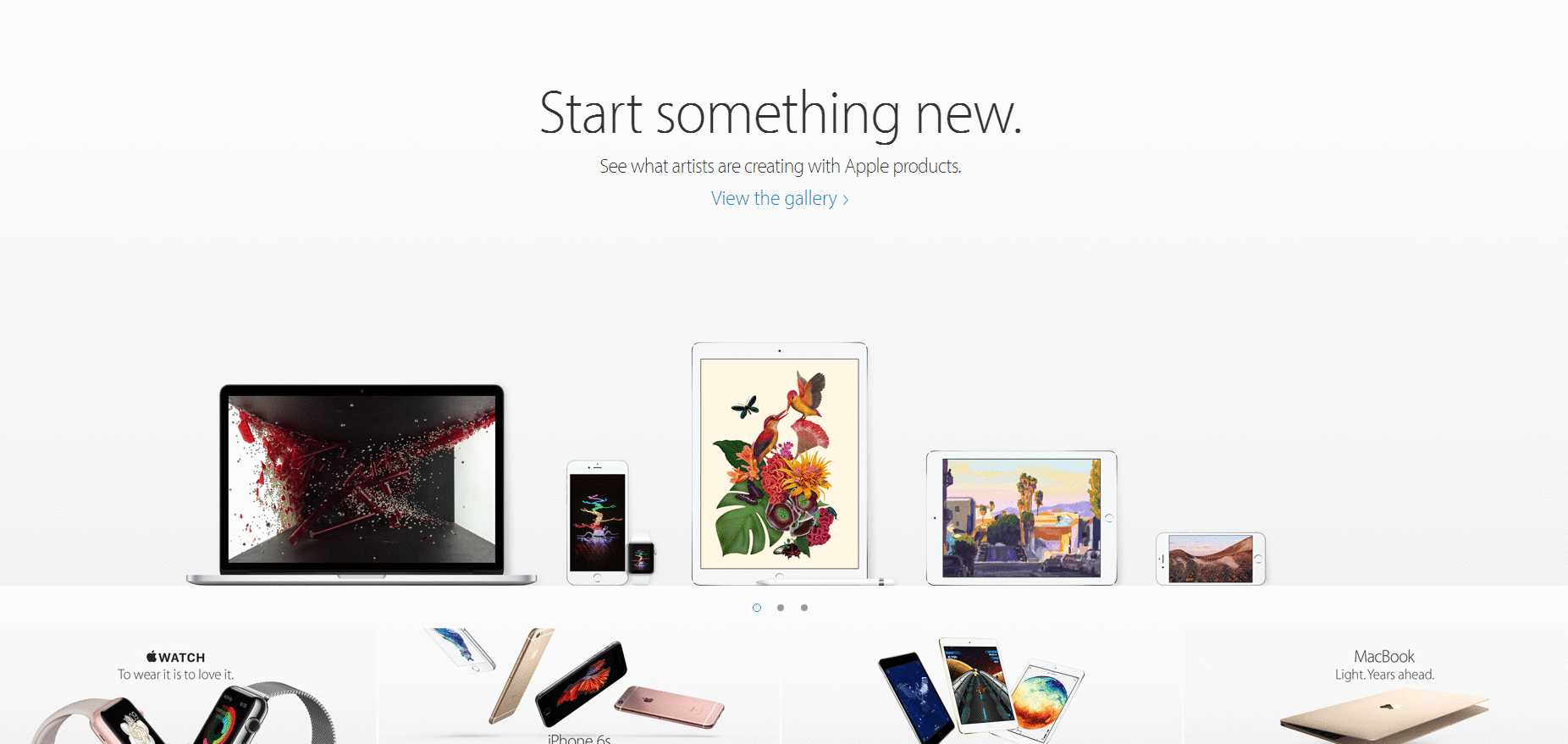 Website Design for apple.com in 2016