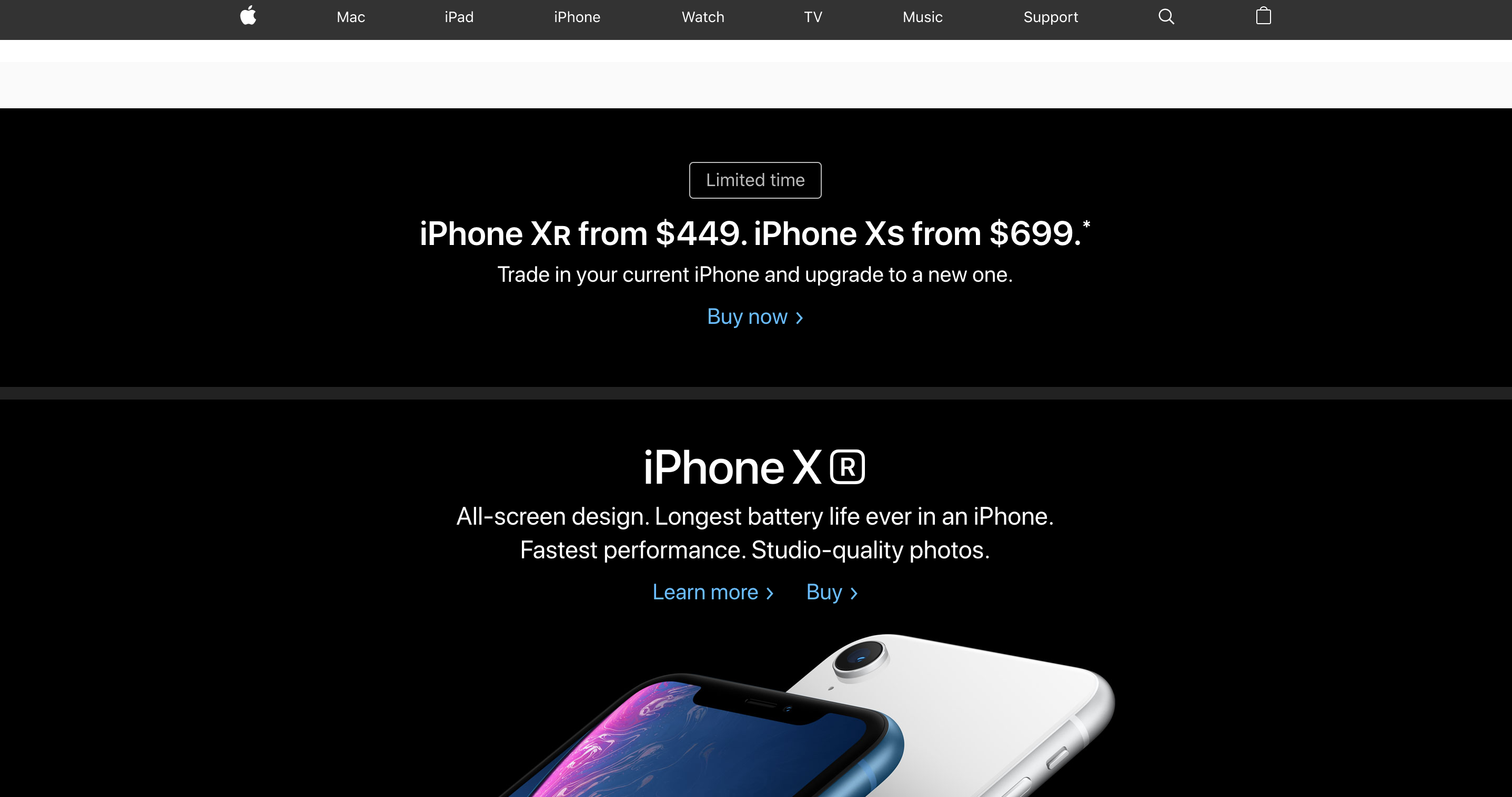 Website Design for apple.com in 2019