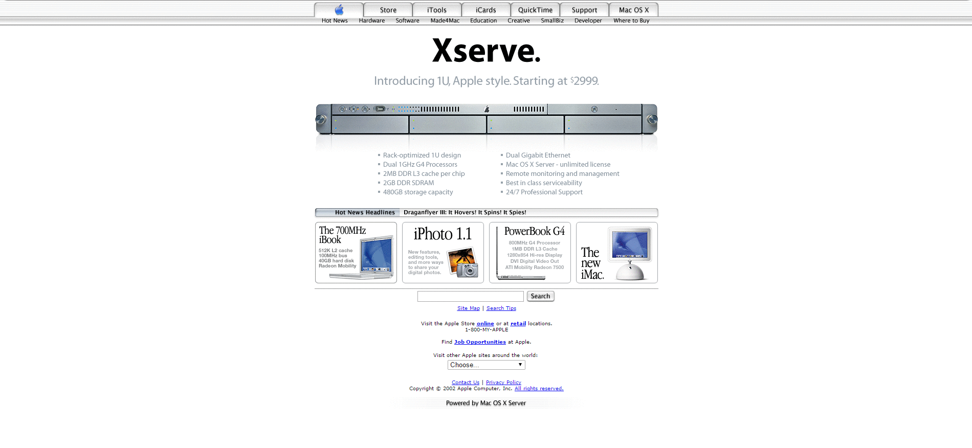 Website Design for apple.com in 2002
