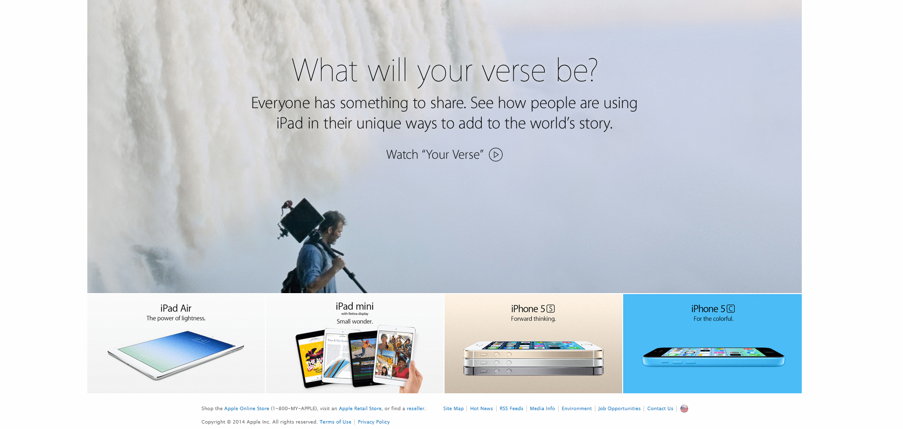 apple.com Website Design in 2014