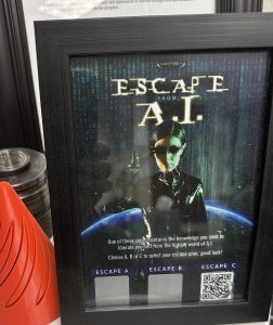 Escape AI - A Mock Scratch Lottery Ticket with Matrix Vibes.